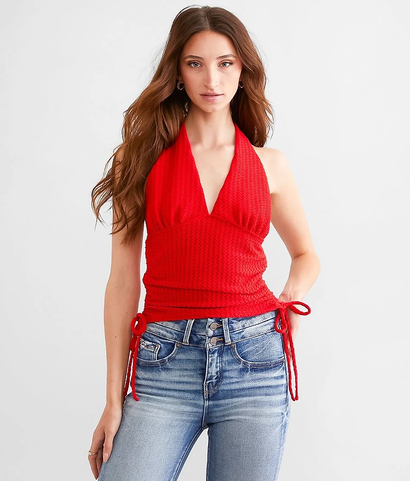 Textured Halter Tank Top