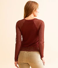 Raw Edge Fishnet Top