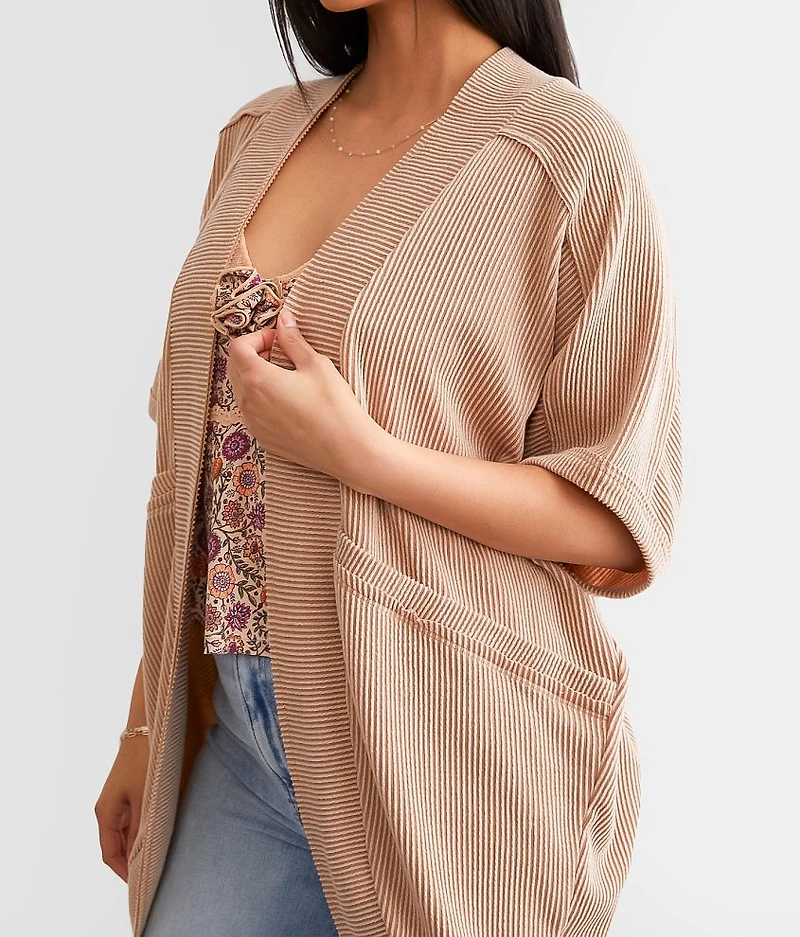 Ribbed Cocoon Cardigan