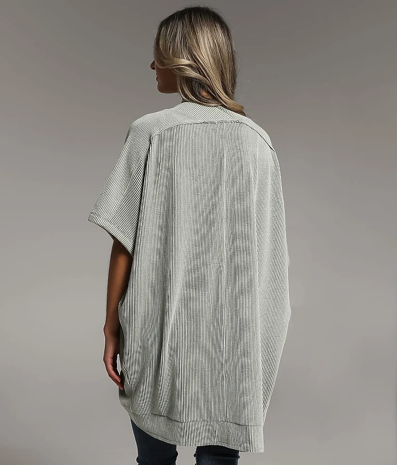Ribbed Cocoon Cardigan