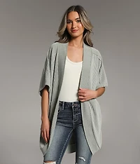 Ribbed Cocoon Cardigan