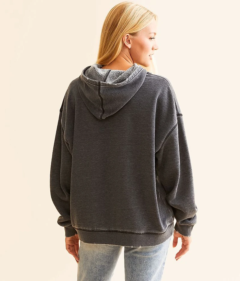 Heathered Knit Hooded Sweatshirt