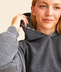 Heathered Knit Hooded Sweatshirt