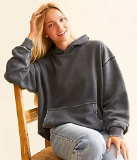 Heathered Knit Hooded Sweatshirt