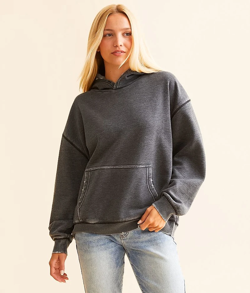 Heathered Knit Hooded Sweatshirt