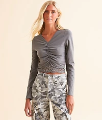 Ruched Lace Top