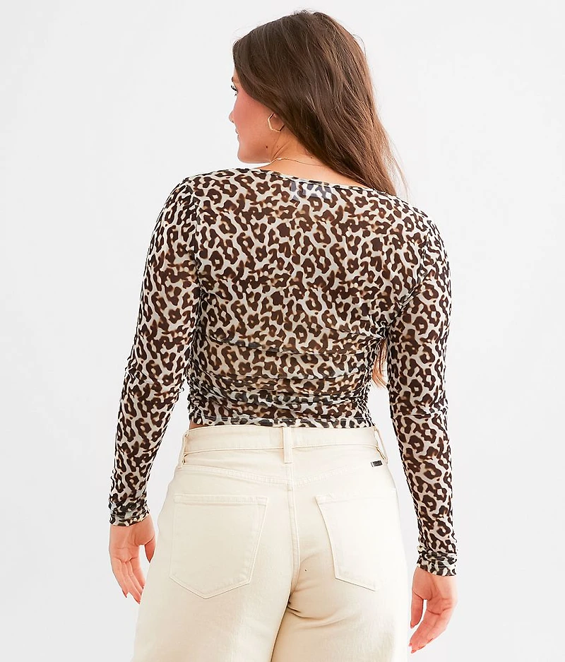Cheetah Mesh Cropped Top