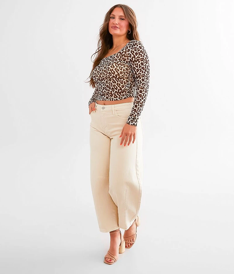 Cheetah Mesh Cropped Top