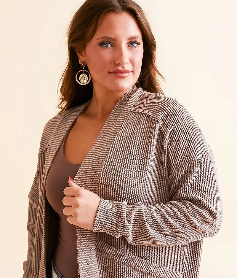 Ribbed Cocoon Cardigan
