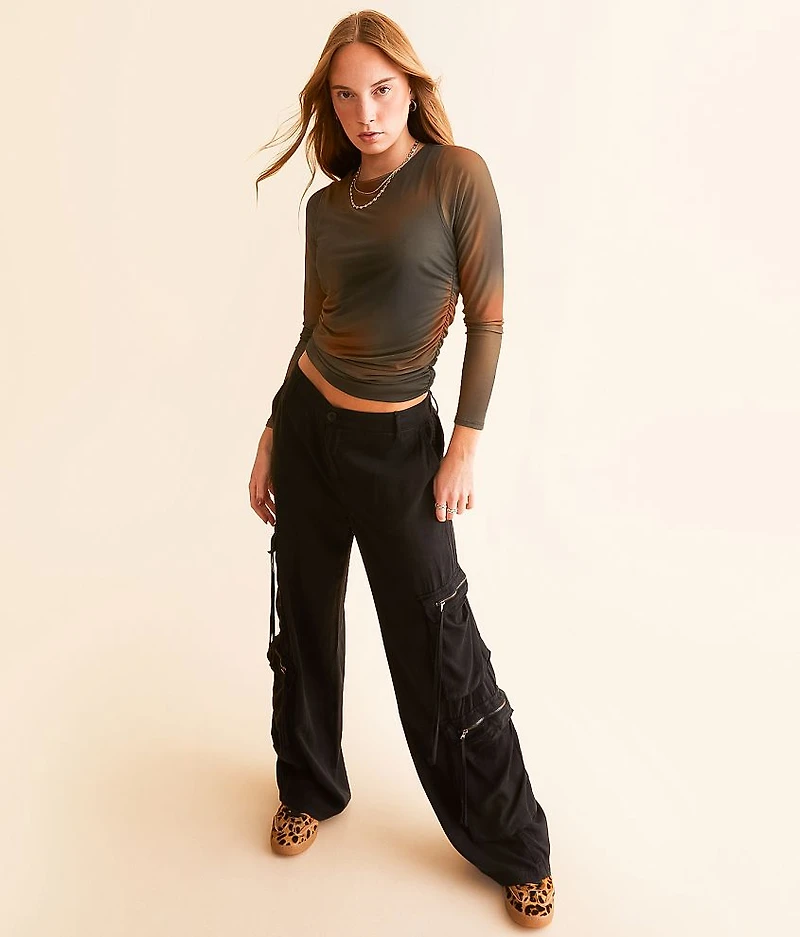 Ruched Mesh Top