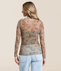 Floral Mesh Top