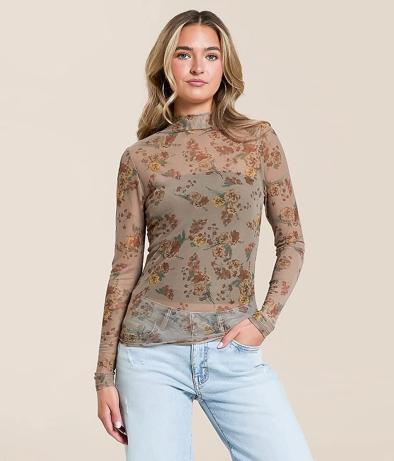 Floral Mesh Top