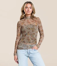Floral Mesh Top