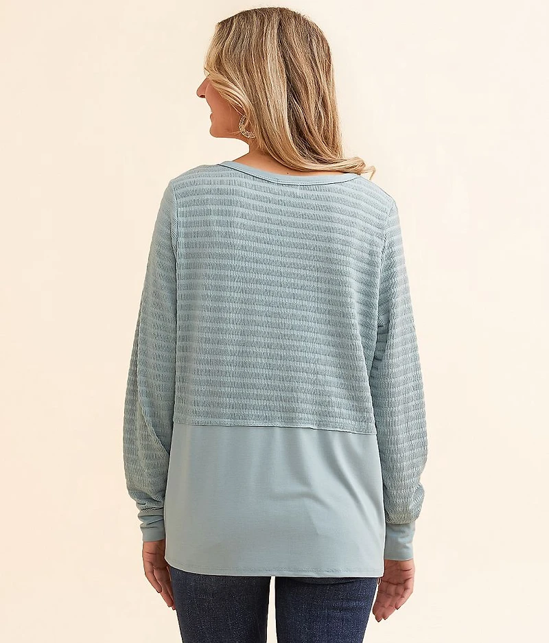 Raw Edge Textured Top