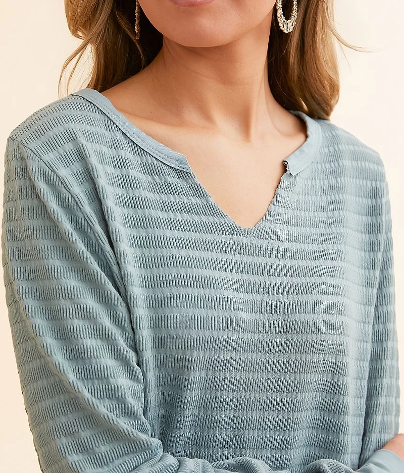Raw Edge Textured Top