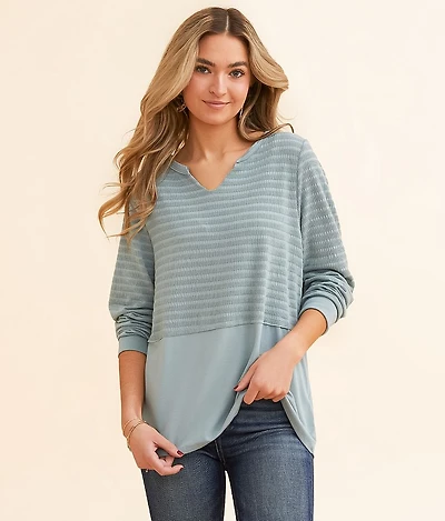 Raw Edge Textured Top