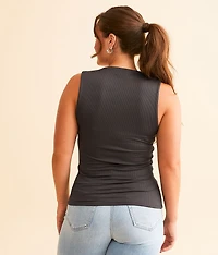 Ribbed Shaping & Smoothing Capped Tank Top