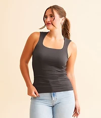 Ribbed Shaping & Smoothing Capped Tank Top