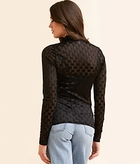 Checkered Mesh Top