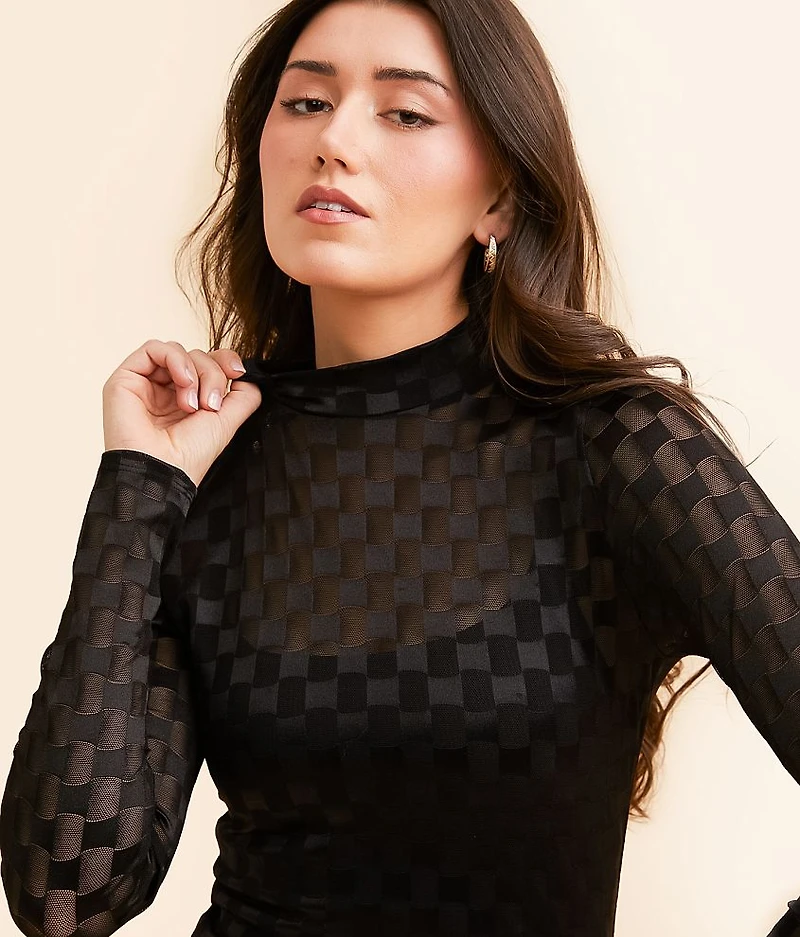 Checkered Mesh Top