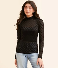 Checkered Mesh Top