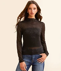 Floral Mesh Top