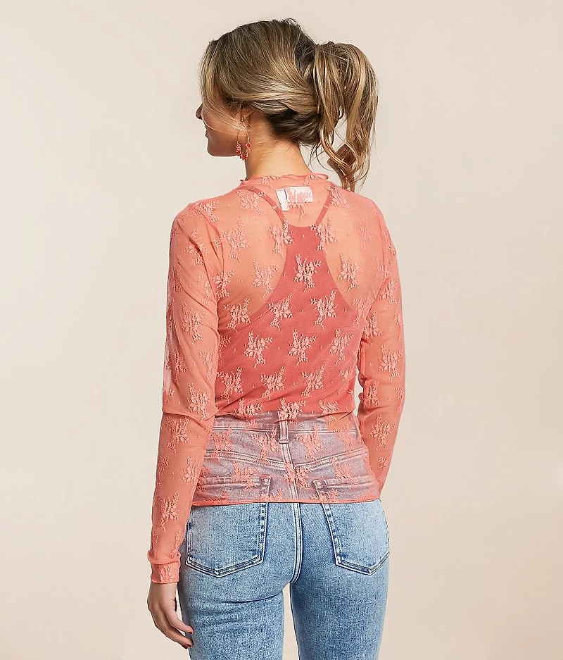 Floral Mesh Top