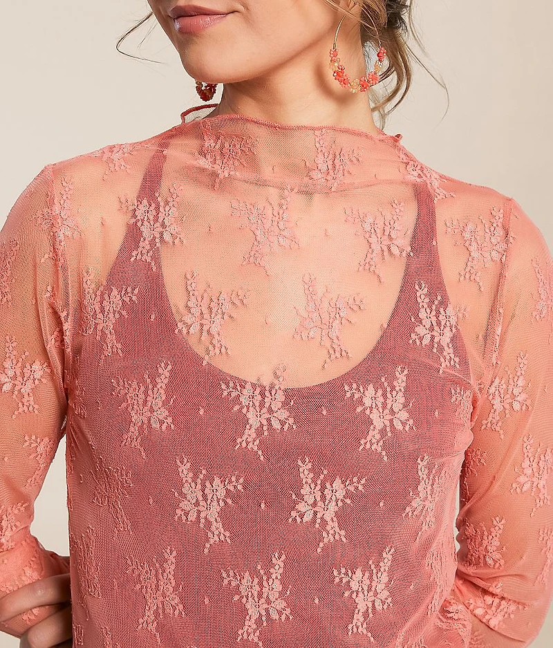 Floral Mesh Top