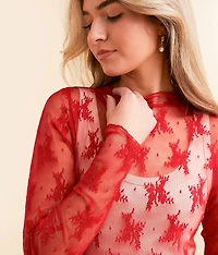 Floral Mesh Top