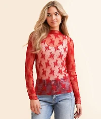 Floral Mesh Top