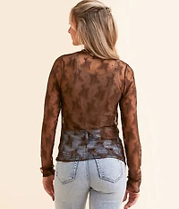 Floral Mesh Top