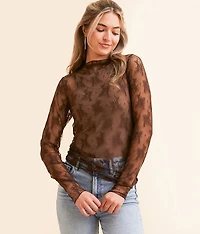 Floral Mesh Top