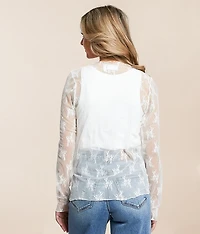 Floral Mesh Top