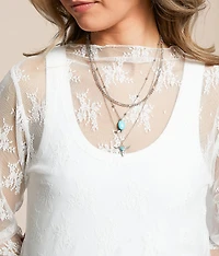Floral Mesh Top