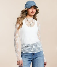 Floral Mesh Top