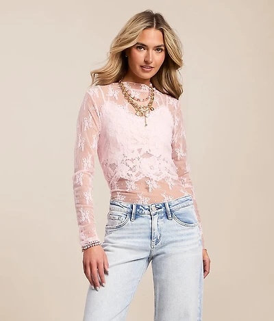Floral Mesh Top