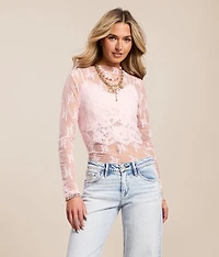 Floral Mesh Top