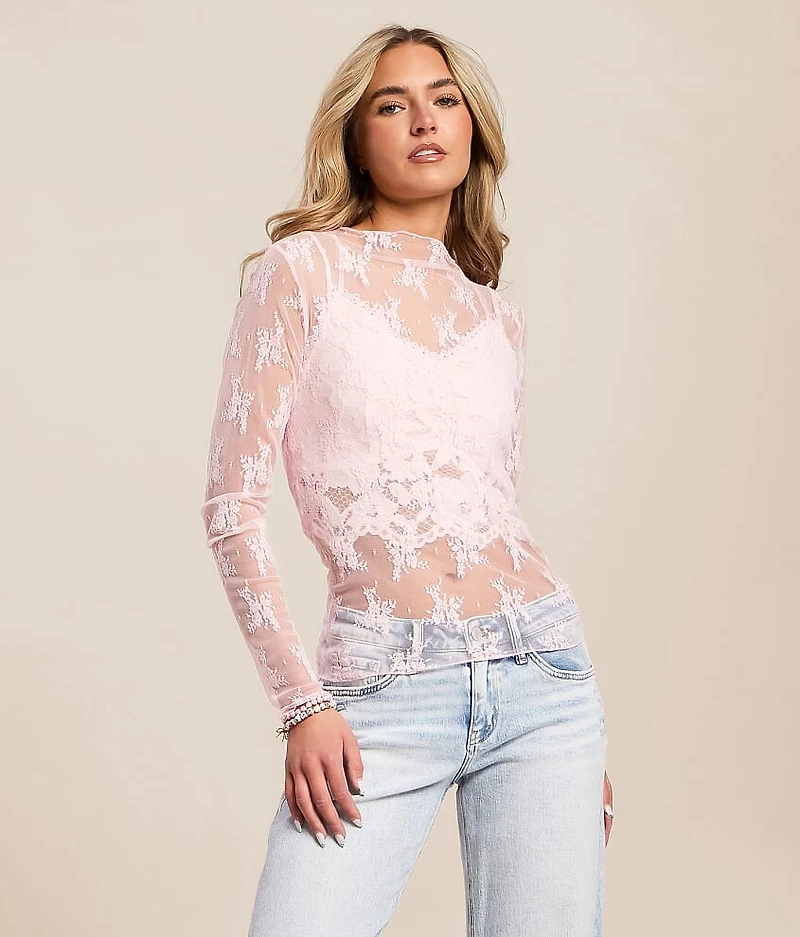 Floral Mesh Top