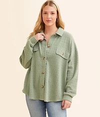 Textured Knit Boyfriend Shirt