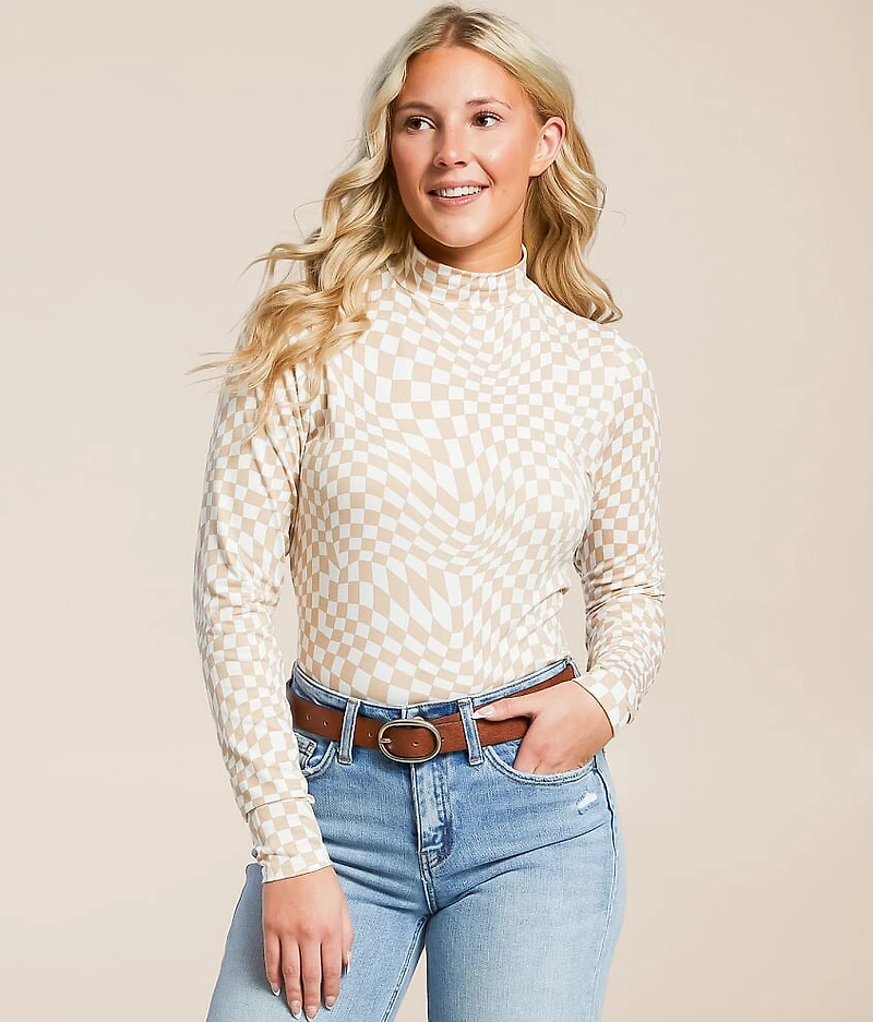 Wavy Checkered Top