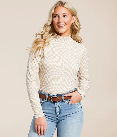 Wavy Checkered Top