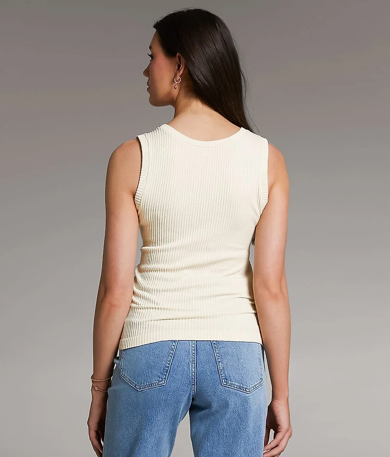 Textured Notch Neck Tank Top