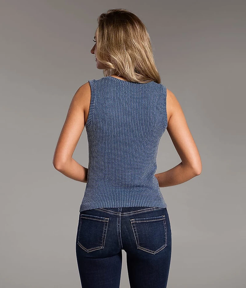 Textured Notch Neck Tank Top