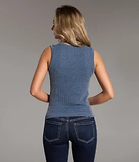 Textured Notch Neck Tank Top