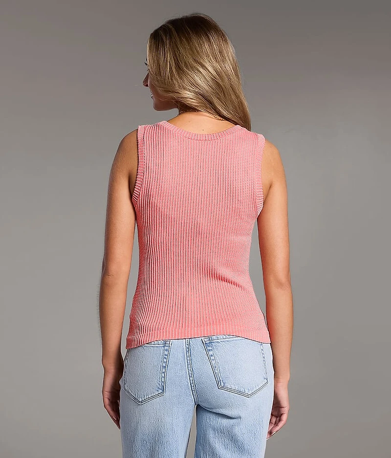 Textured Notch Neck Tank Top