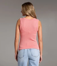 Textured Notch Neck Tank Top