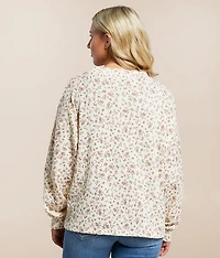 Ribbed Floral Cardigan