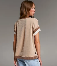 Raw Edge Ribbed Top