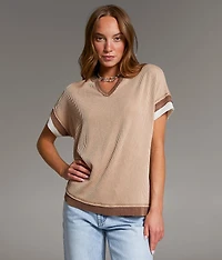 Raw Edge Ribbed Top