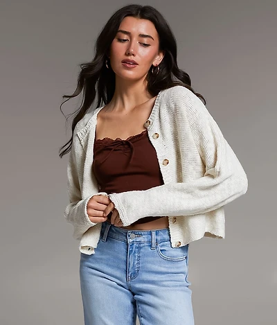 Cropped Cardigan Sweater